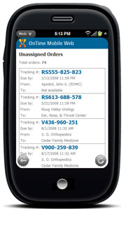 OnTime Mobile Web on Palm Pre